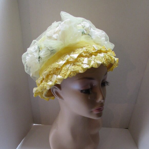 SALE Extravagant Bouffant or Bubble Hat Lemon Yellow main image 12